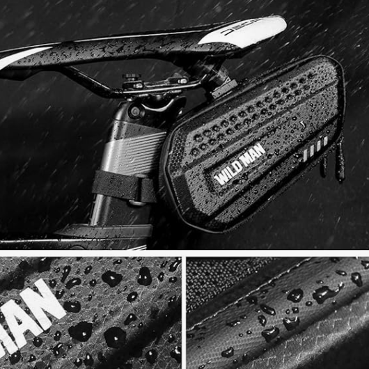 WILD MAN 1.2L Cycling Waterproof Hard Shell Bike Saddle Bag Under seat