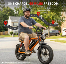 Load image into Gallery viewer, V8 Mini Harley Electric Bike 48V 15.6Ah 750W Motor
