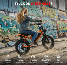 Load image into Gallery viewer, V8 Mini Harley Electric Bike 48V 15.6Ah 750W Motor
