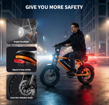 Load image into Gallery viewer, V8 Mini Harley Electric Bike 48V 15.6Ah 750W Motor
