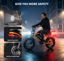 Load image into Gallery viewer, V8 Mini Harley Electric Bike 48V 15.6Ah 750W Motor
