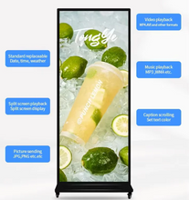 تحميل الصورة إلى عارض المعرض، 64 Inch Full Screen Full HD Vertical Touch Screen Android 11 LED Display Dual Speakers WIFI Bluetooth Advertising machine
