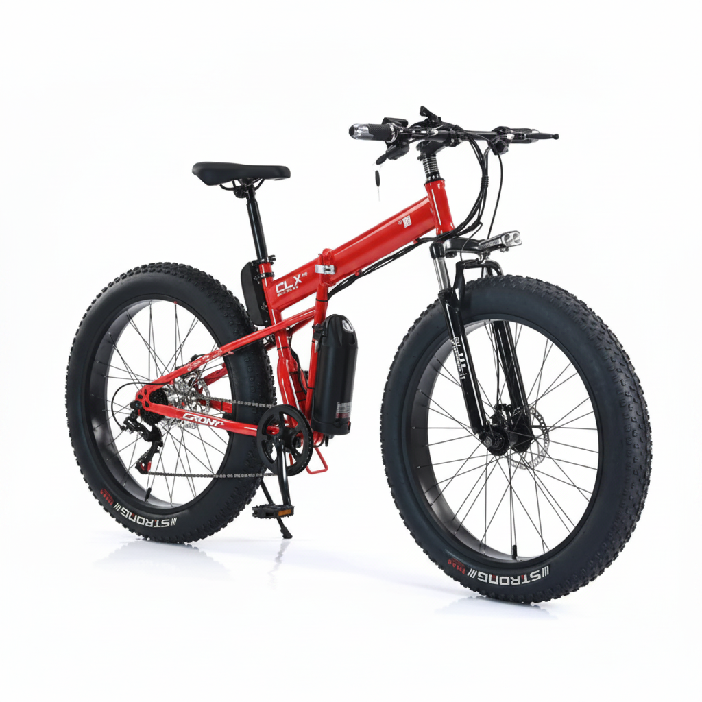 Fat Tire Harley Foldable E-Bike for Rough Tough Sandy Terrain 36V 12Ah 350W