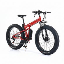 تحميل الصورة إلى عارض المعرض، Fat Tire Harley Foldable E-Bike for Rough Tough Sandy Terrain 36V 12Ah 350W
