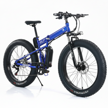 تحميل الصورة إلى عارض المعرض، Fat Tire Harley Foldable E-Bike for Rough Tough Sandy Terrain 36V 12Ah 350W
