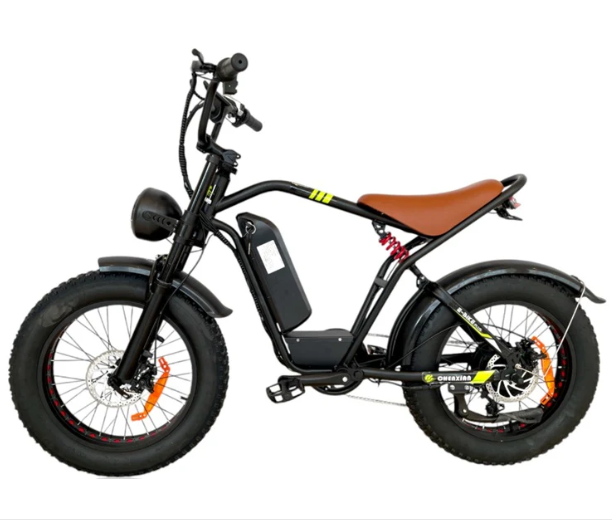 S1 Fat Tire Harley Electric Bike With Removable Battery 48V 14Ah 2000W