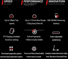 Load image into Gallery viewer, KAABO Wolf Warrior X GT Electric Scooter 1100W Dual 60V 28.8Ah
