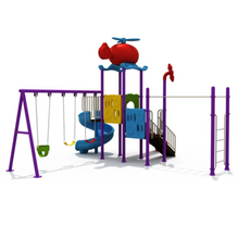 Load image into Gallery viewer, Kids Two Slide Adult Swings Monkey Bar Playground can accommodate up to 03 kids
