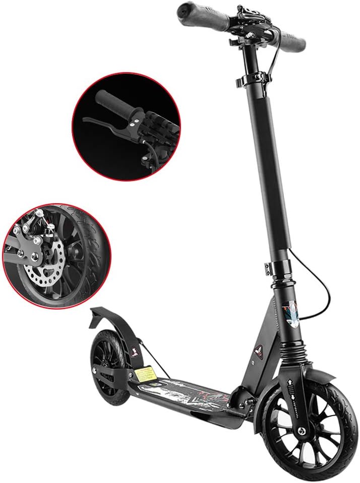 Deluxe Kick Scooter with 2 Big Wheels for Kids Teens Small Adults