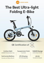 Load image into Gallery viewer, ADO A20S Lite Folding Electric Bike 100Km LONG RANGE
