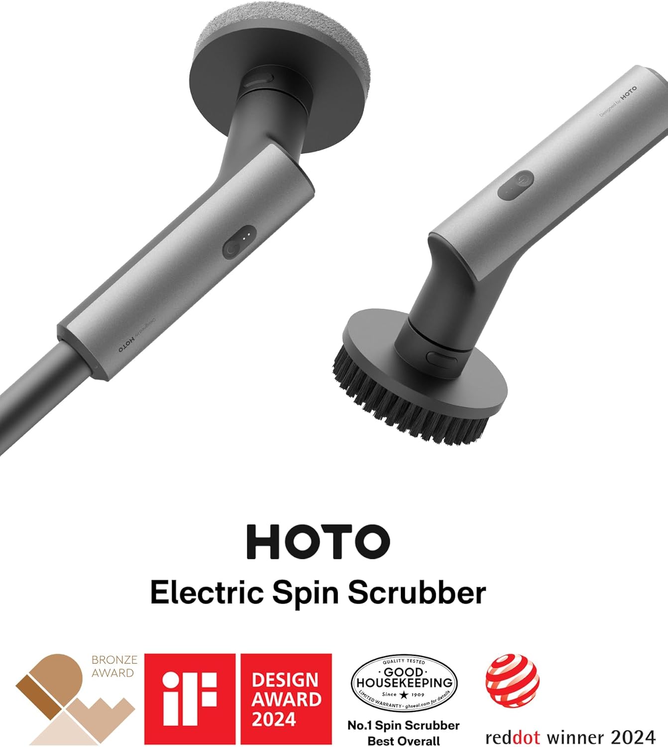 HOTO Electric cleaning brush 7-in-1 set  Black
