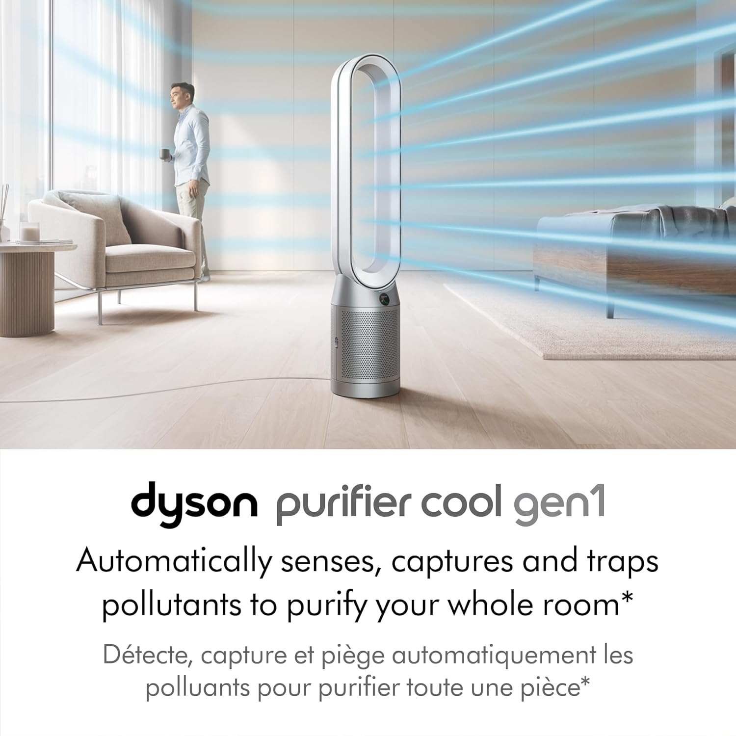 Dyson TP10 Purifier Removes 99.9% Particles Cool Gen1 Air Purifying Fan with HEPA Filter (White/Silver)