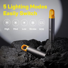 Load image into Gallery viewer, HOTO LED Torch with diffuser Zoomable Torch with 5 Modes USB Rechargeable camping Hiking Emergency
