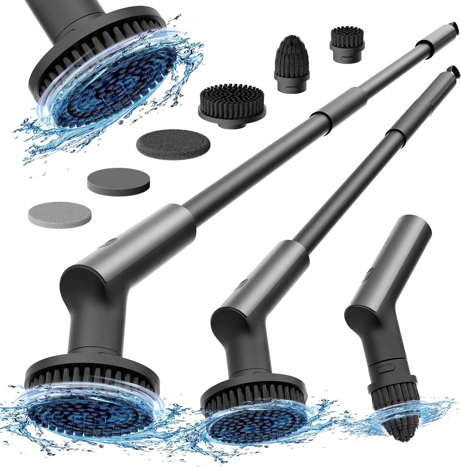 HOTO Electric cleaning brush 7-in-1 set  Black