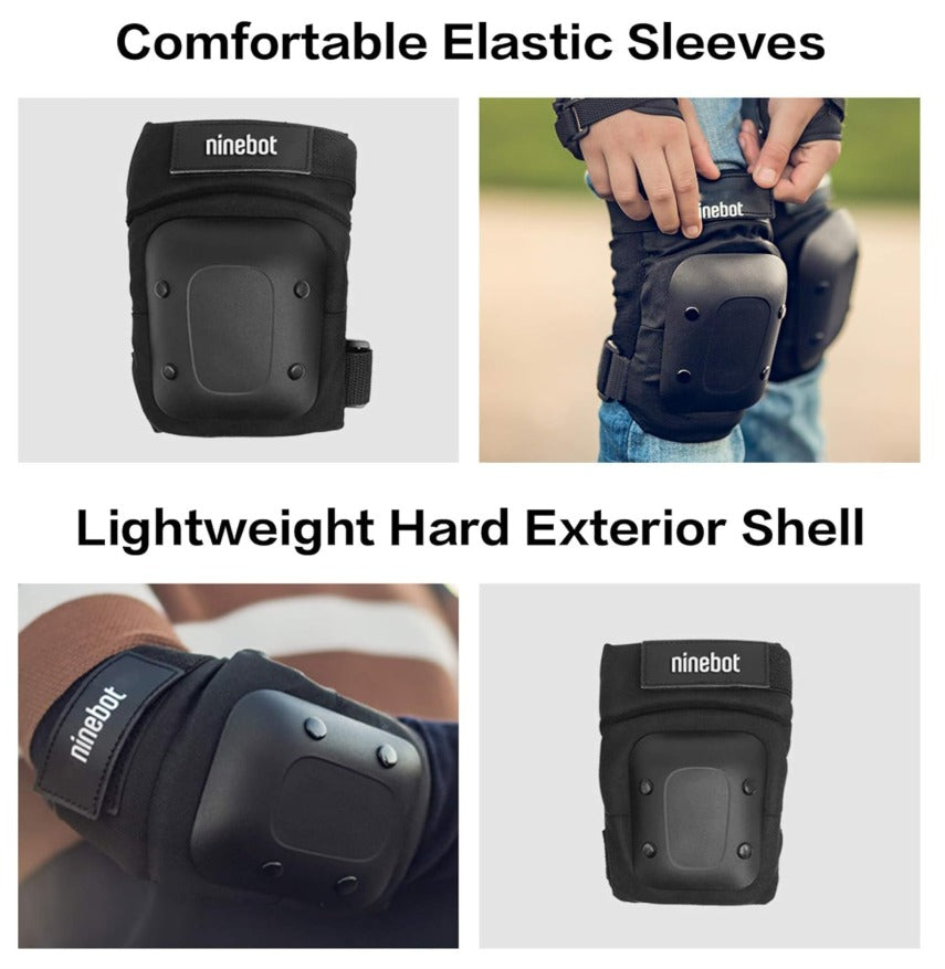Segway Ninebot Protective Gear Set for Youth/Adult Knee Elbow Wrist Guards for Scooters Skateboarding Roller Skating Inline Skate Cycling Black