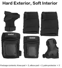 Load image into Gallery viewer, Segway Ninebot Protective Gear Set for Youth/Adult Knee Elbow Wrist Guards for Scooters Skateboarding Roller Skating Inline Skate Cycling Black
