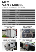 تحميل الصورة إلى عارض المعرض، MTM VAN 2 Model Electric Utility Golf Cart-For malls Airport logistics

