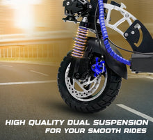 Load image into Gallery viewer, NEW V10 Electric Scooter 1200W 48V 12Ah Range 20-40Km Fast with Triple LED Headlamps Base LED Lights
