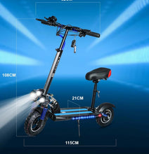 Load image into Gallery viewer, NEW V10 Electric Scooter 1200W 48V 12Ah Range 20-40Km Fast with Triple LED Headlamps Base LED Lights
