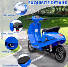 تحميل الصورة إلى عارض المعرض، Kids Rideon 24V Vespa Bike XXL Electric Scooty 350W Age 5-10
