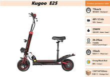 Load image into Gallery viewer, Kugoo E25 Electric Scooter 48V 15Ah 2500W
