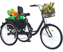 تحميل الصورة إلى عارض المعرض، City Tricycle 26&quot; With Rear Basket single speed
