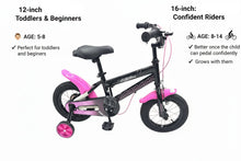 Load image into Gallery viewer, Lamborghini Kids Bicycle 12 Inch Black/Pink Age 5-8 Girls
