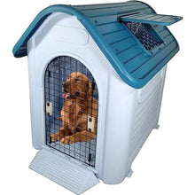 Load image into Gallery viewer, Majibao Portable Thick PP Plastic Dog House, Grey &amp; Blue, 113cm Height
