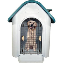 Load image into Gallery viewer, Majibao Portable Thick PP Plastic Dog House, Grey &amp; Blue, 113cm Height
