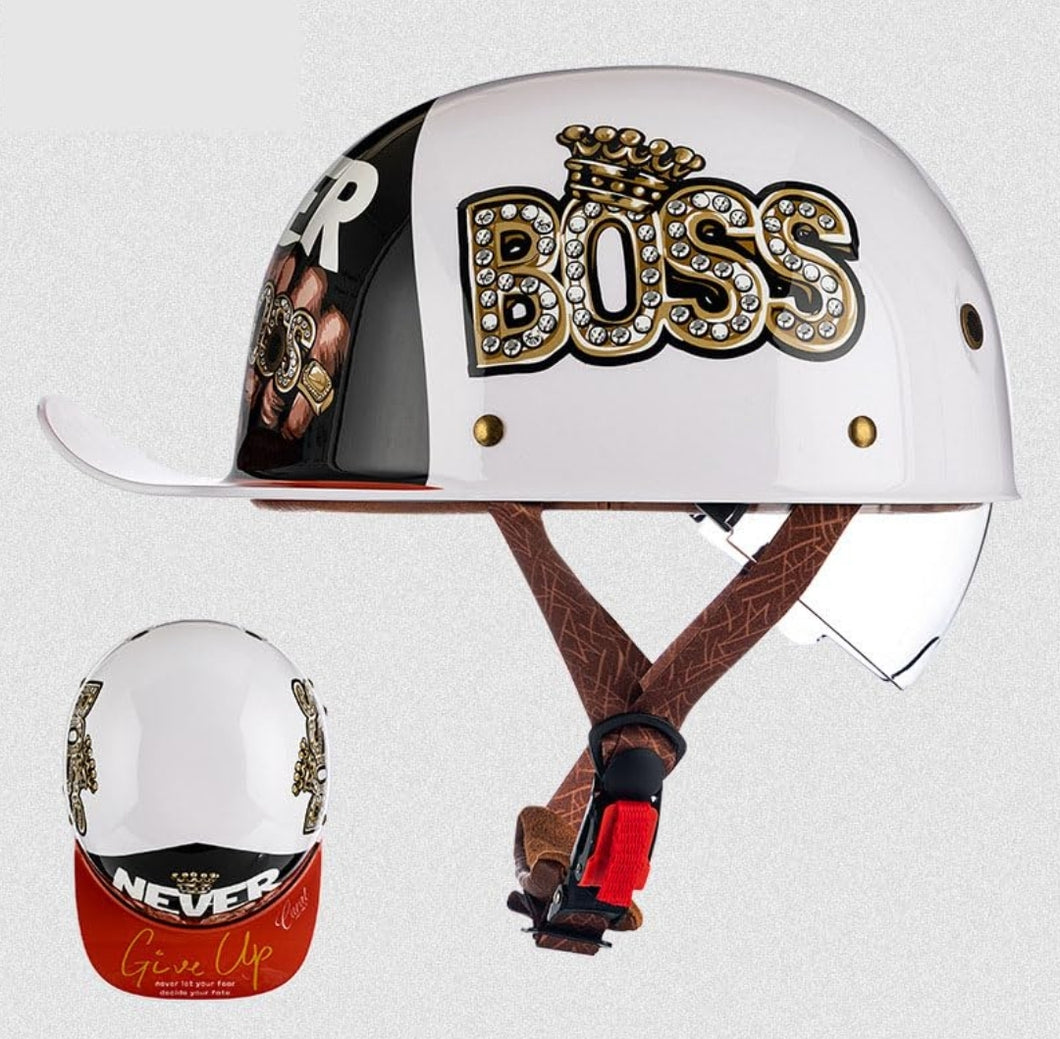 Retro Style Baseball Cap Half Helmet