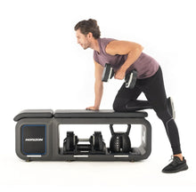 Load image into Gallery viewer, Horizon all in One Bench with Adjustable Dumbbells &amp; kettlebell

