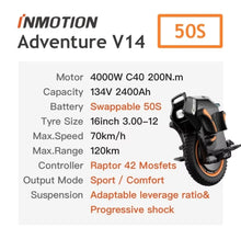 Load image into Gallery viewer, Inmotion V14 Pro 50S 9000W Fast High Responsive EUC 2025 New Version

