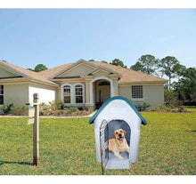 Load image into Gallery viewer, Majibao Portable Thick PP Plastic Dog House, Grey &amp; Blue, 113cm Height
