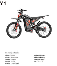 Load image into Gallery viewer, Windhorse Y1 Electric Dirt Bike Best Mid Ranger 60V 35Ah 3000W
