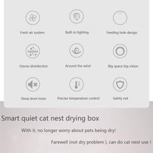 Load image into Gallery viewer, Home Pet Drying Box, Intelligent Silent Pet Dryer, Built-in Light, 360° Warm Air Surround, Color Screen, White
Zoom -ZRW-CWHGJ01
