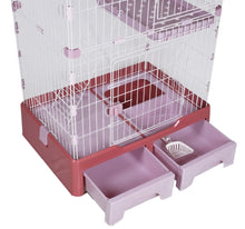 Load image into Gallery viewer, Cat Cage With 4 Layer Litter Box W/ Swing &amp; Wheels, XL - Pink
