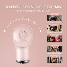 Load image into Gallery viewer, Techlove Mini Massager Gun 4 Massage Heads and 5 Adjustable Speed

