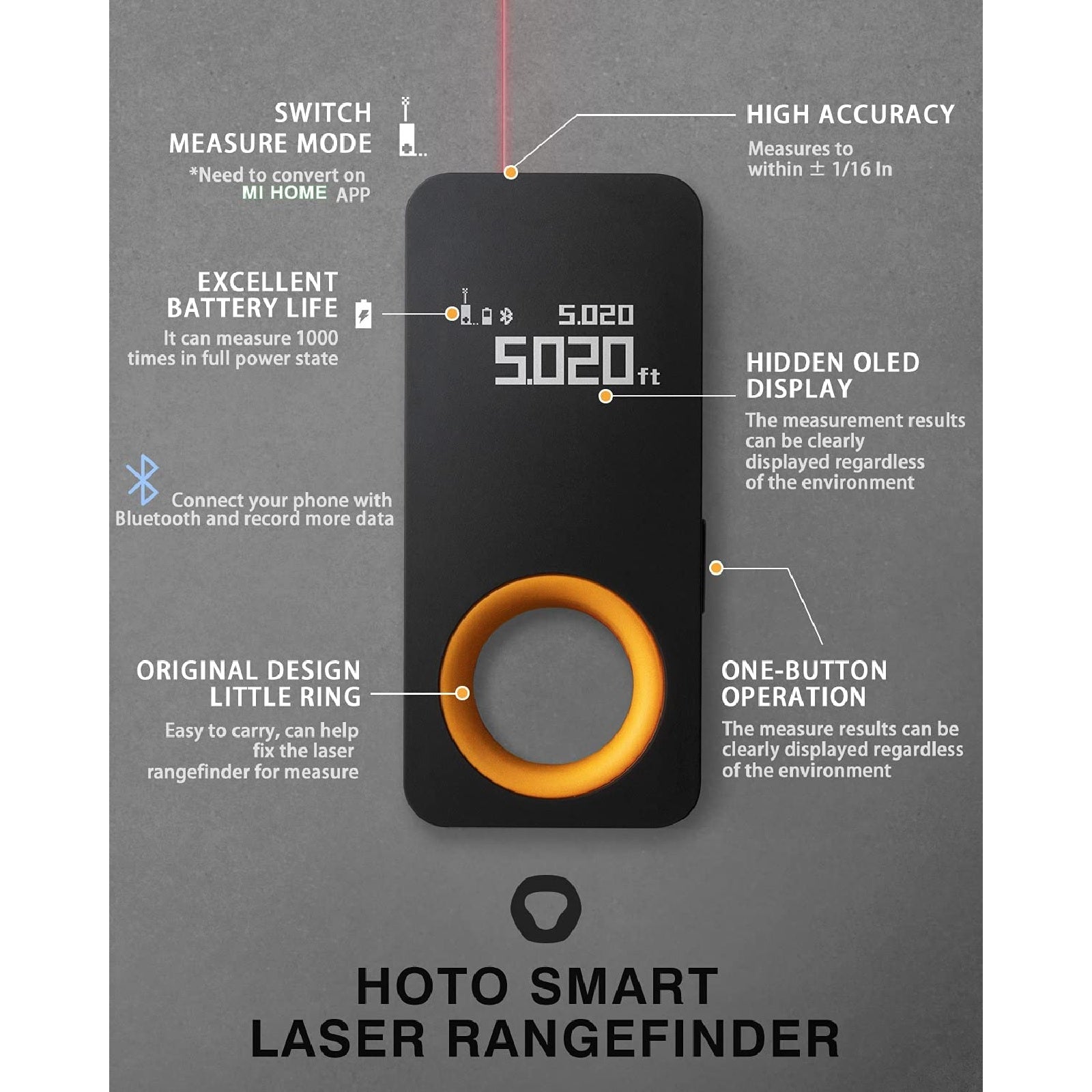 HOTO Smart Laser Measure with Bluetooth